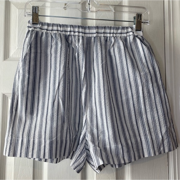 New Commense Gray Striped Shorts Set S US 6 Long Sleeves Pockets Oversized NWT - Picture 11 of 16